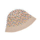The Sak Lanie Bucket Hat - Hand Crochet - Ecru Multi Beads