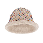 The Sak Lanie Bucket Hat - Hand Crochet - Ecru Multi Beads