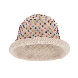 The Sak Lanie Bucket Hat - Hand Crochet - Ecru Multi Beads