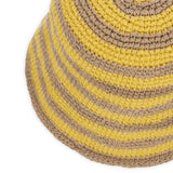 The Sak Lanie Bucket Hat - Hand Crochet - Lemon Drop Stripe