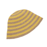 The Sak Lanie Bucket Hat - Hand Crochet - Lemon Drop Stripe