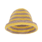The Sak Lanie Bucket Hat - Hand Crochet - Lemon Drop Stripe