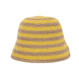 The Sak Lanie Bucket Hat - Hand Crochet - Lemon Drop Stripe