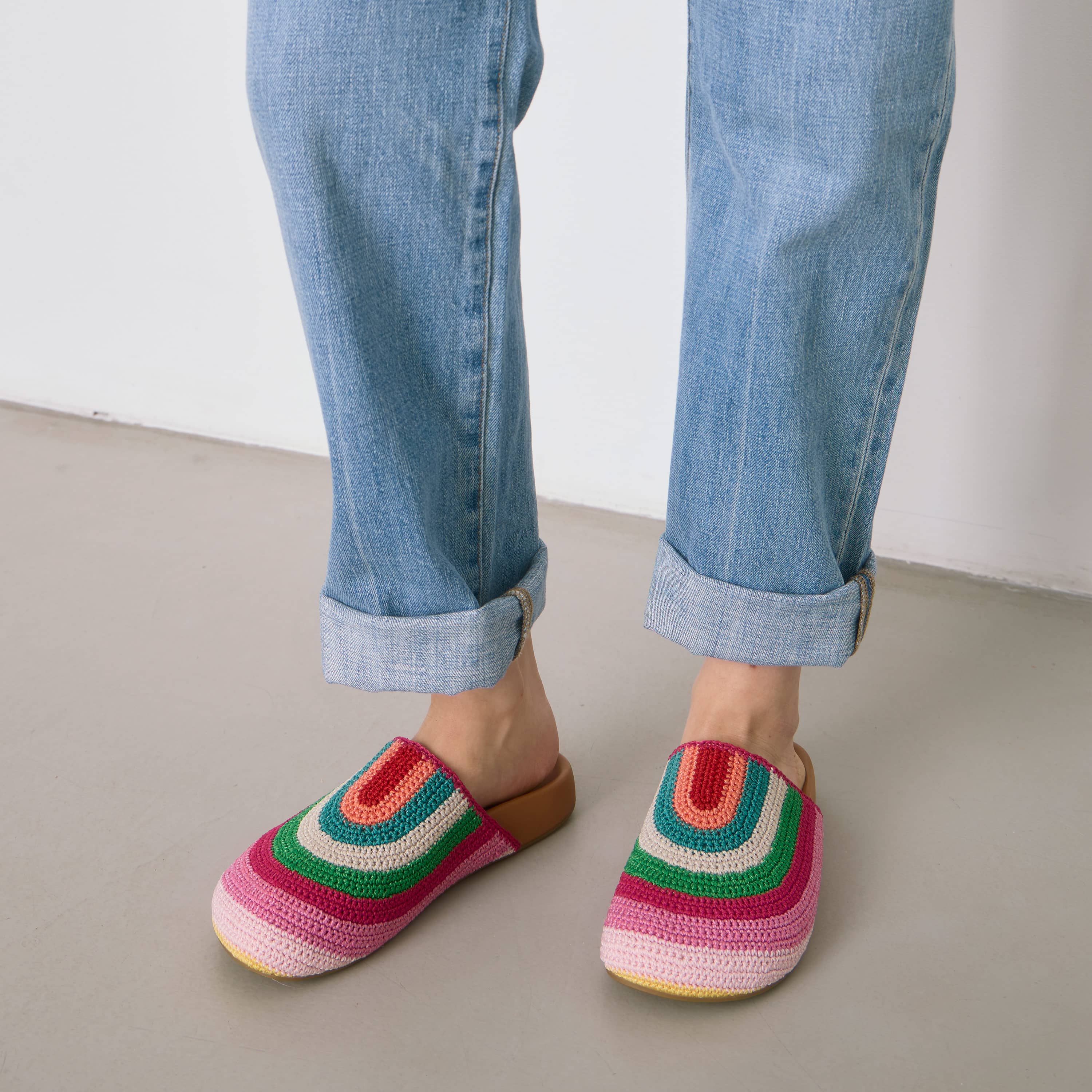 The Sak Bolinas Clog - Hand Crochet - Beach Stripe