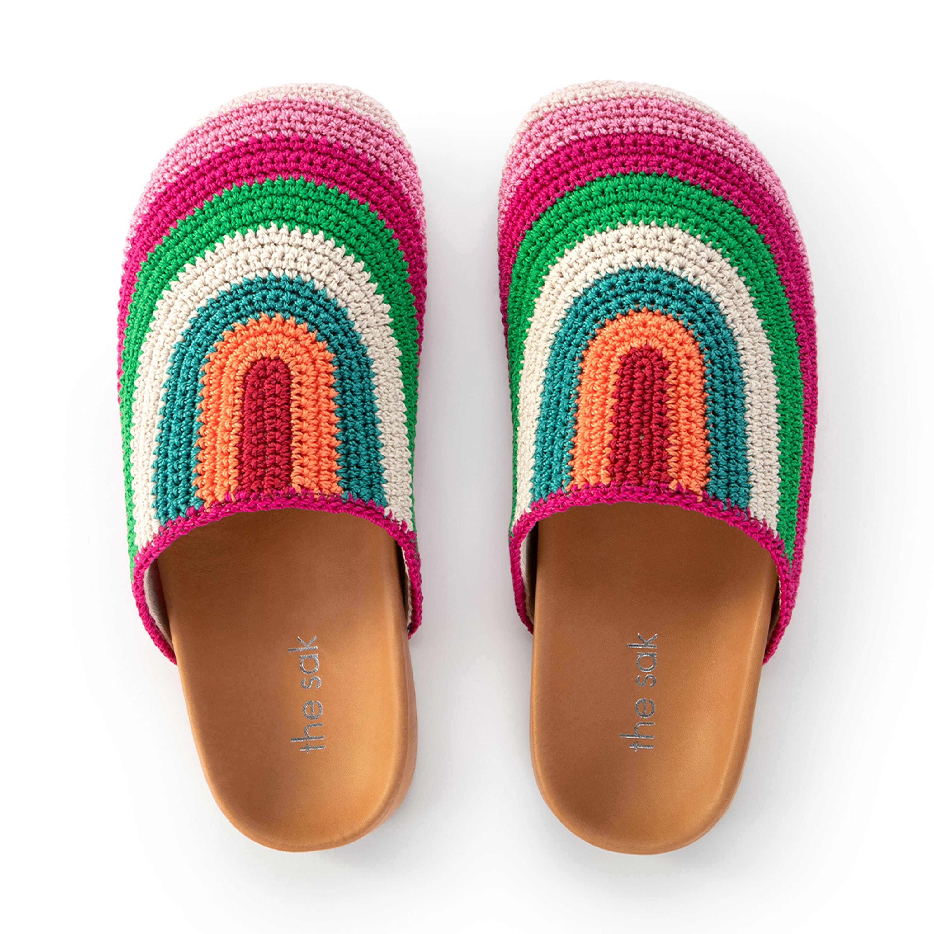 The Sak Bolinas Clog - Hand Crochet - Beach Stripe