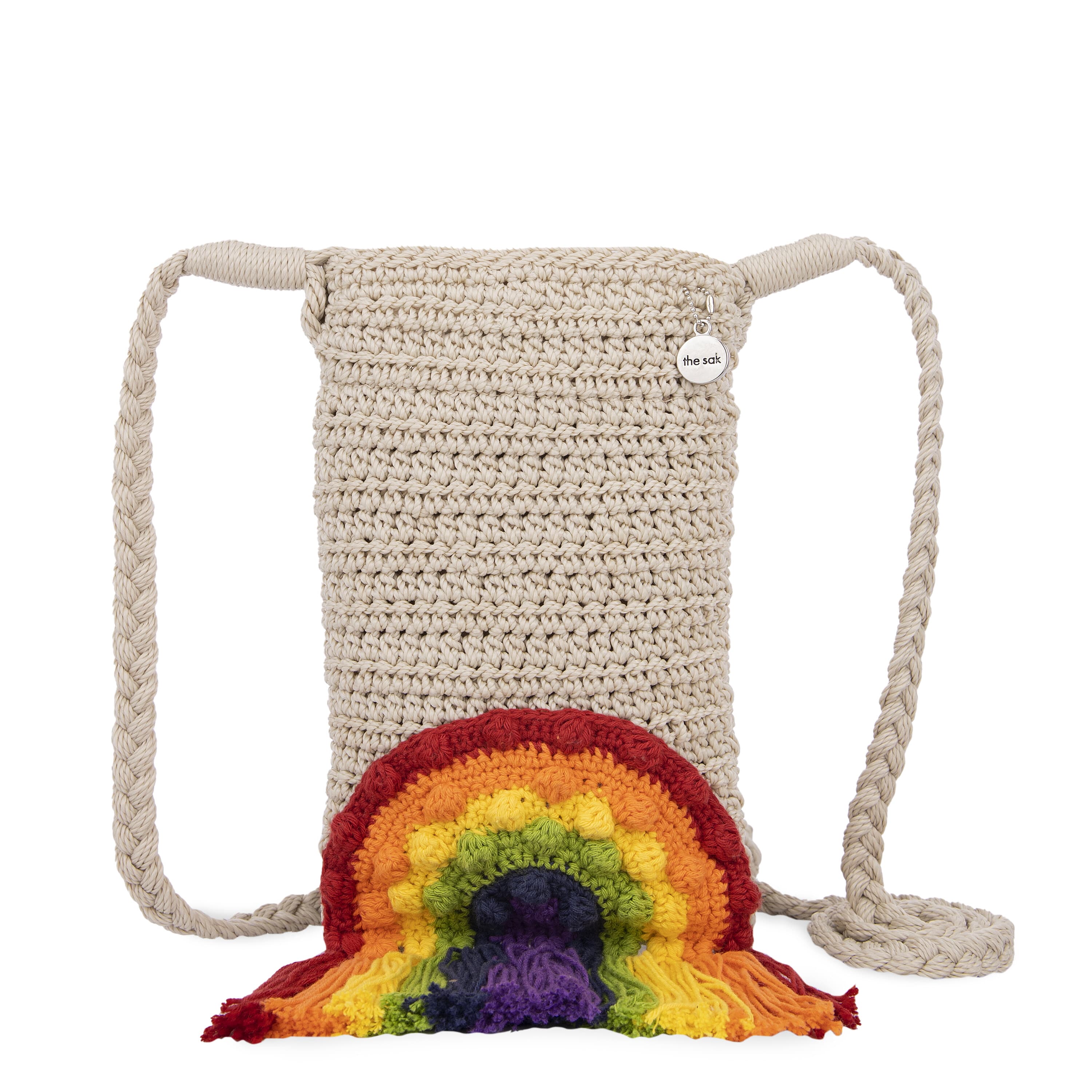 The Sak Josie Mini Crossbody - Hand Crochet - Rainbow Ecru