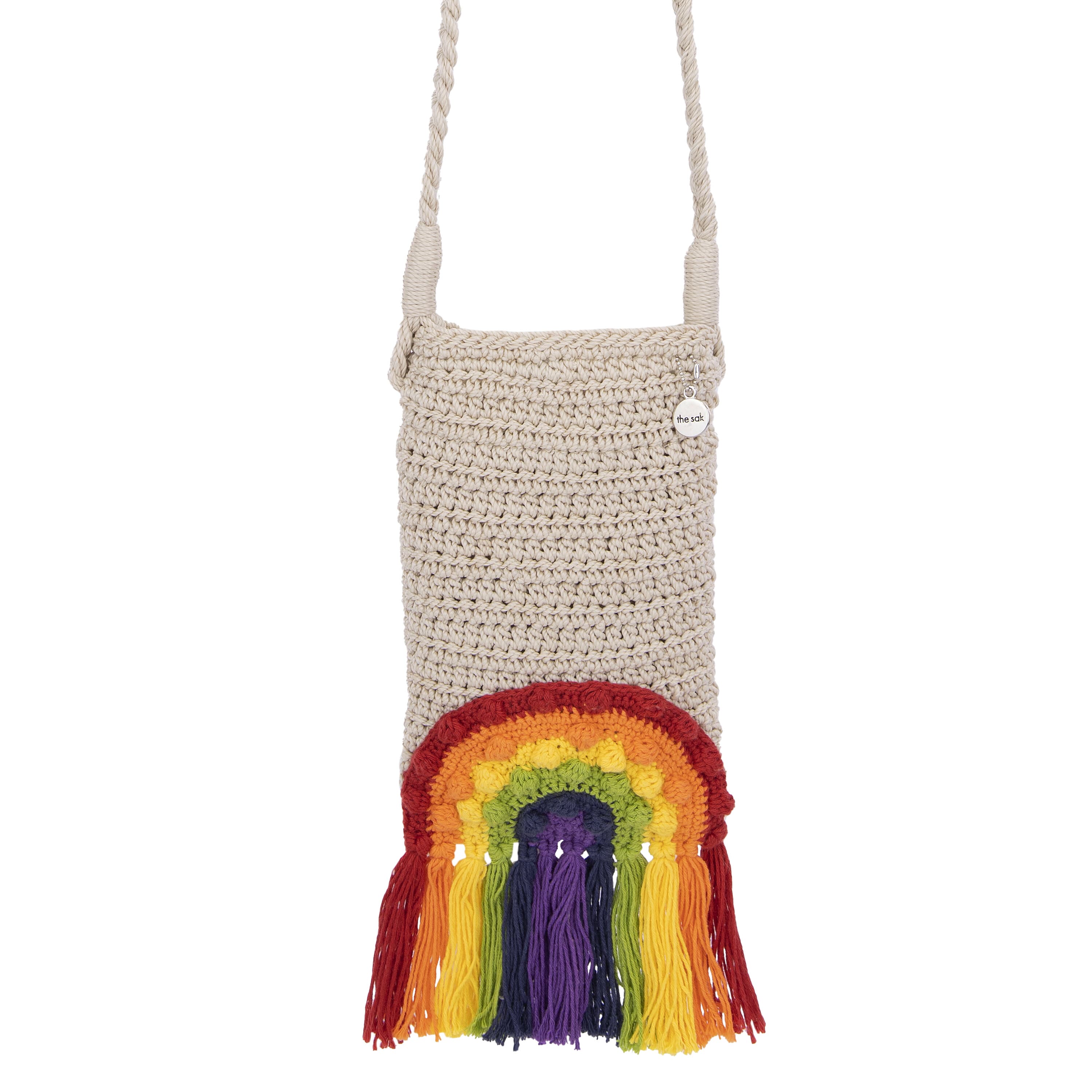 The Sak Josie Mini Crossbody - Hand Crochet - Rainbow Ecru