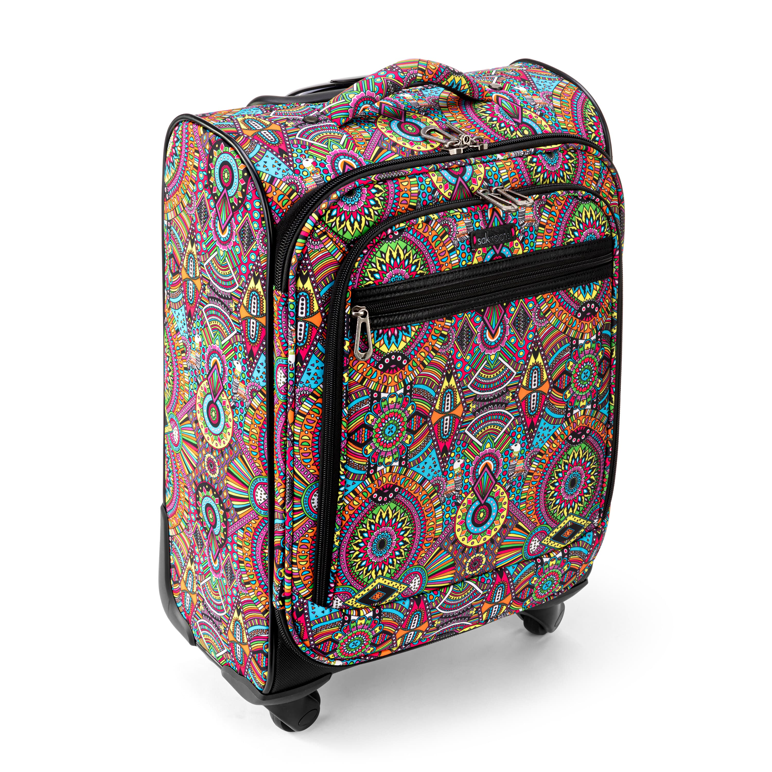 Sakroots On The Go 21" Spinner Luggage Bundle - EcoTwill - Rainbow Wanderlust