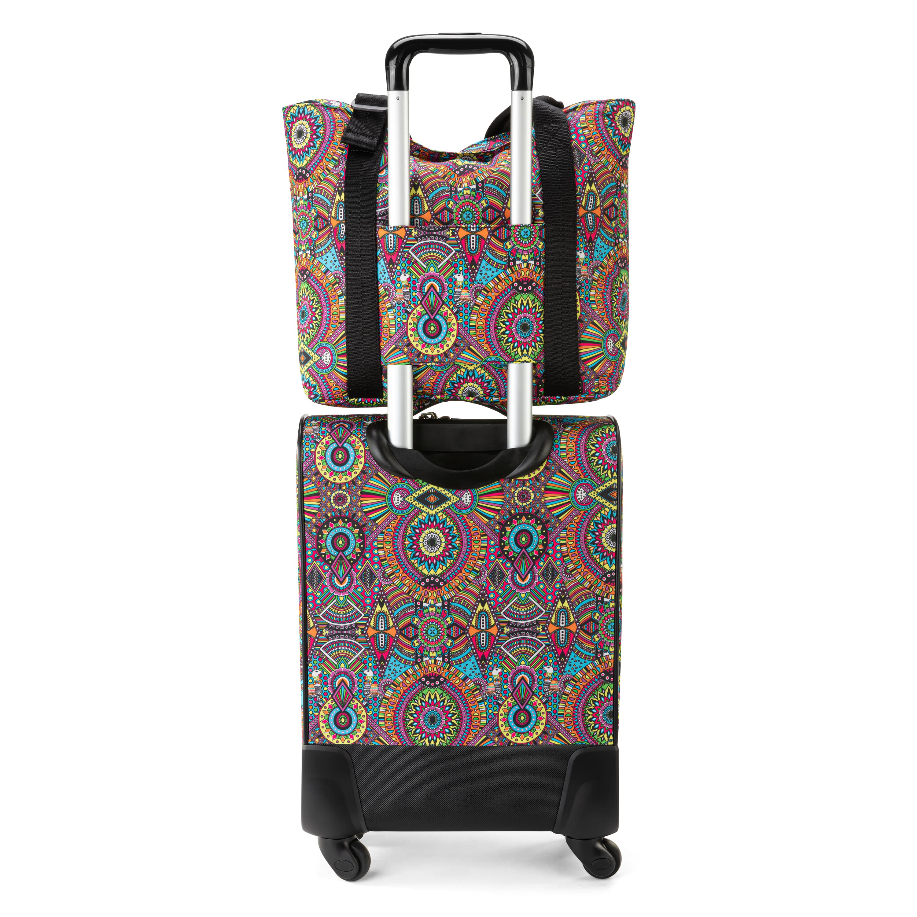 Sakroots On The Go 21" Spinner Luggage Bundle - EcoTwill - Rainbow Wanderlust