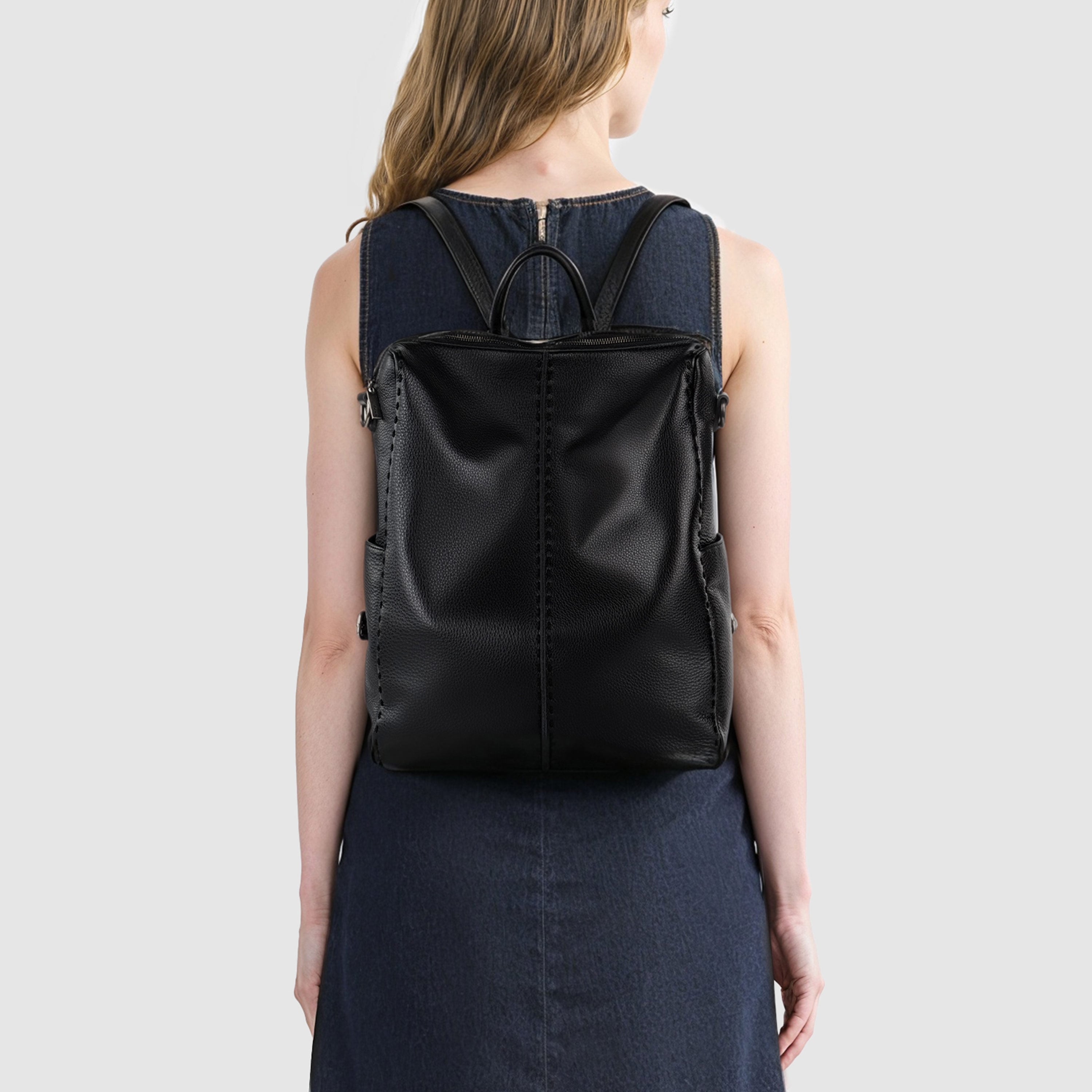 The Sak Los Feliz Backpack - Leather - Black