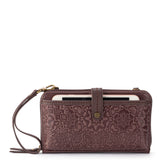 The Sak Iris Smartphone Wallet - Leather - Mahogany Tile Embossed