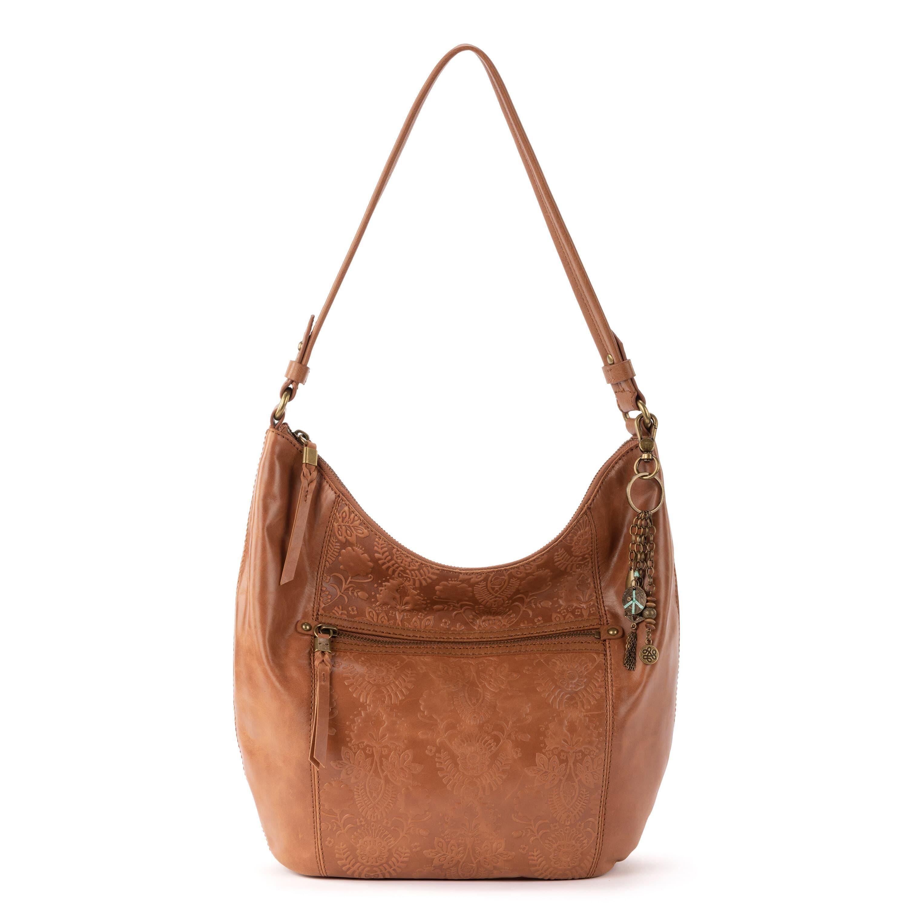 The Sak Sequoia Hobo - Leather - Tobacco Floral Embossed