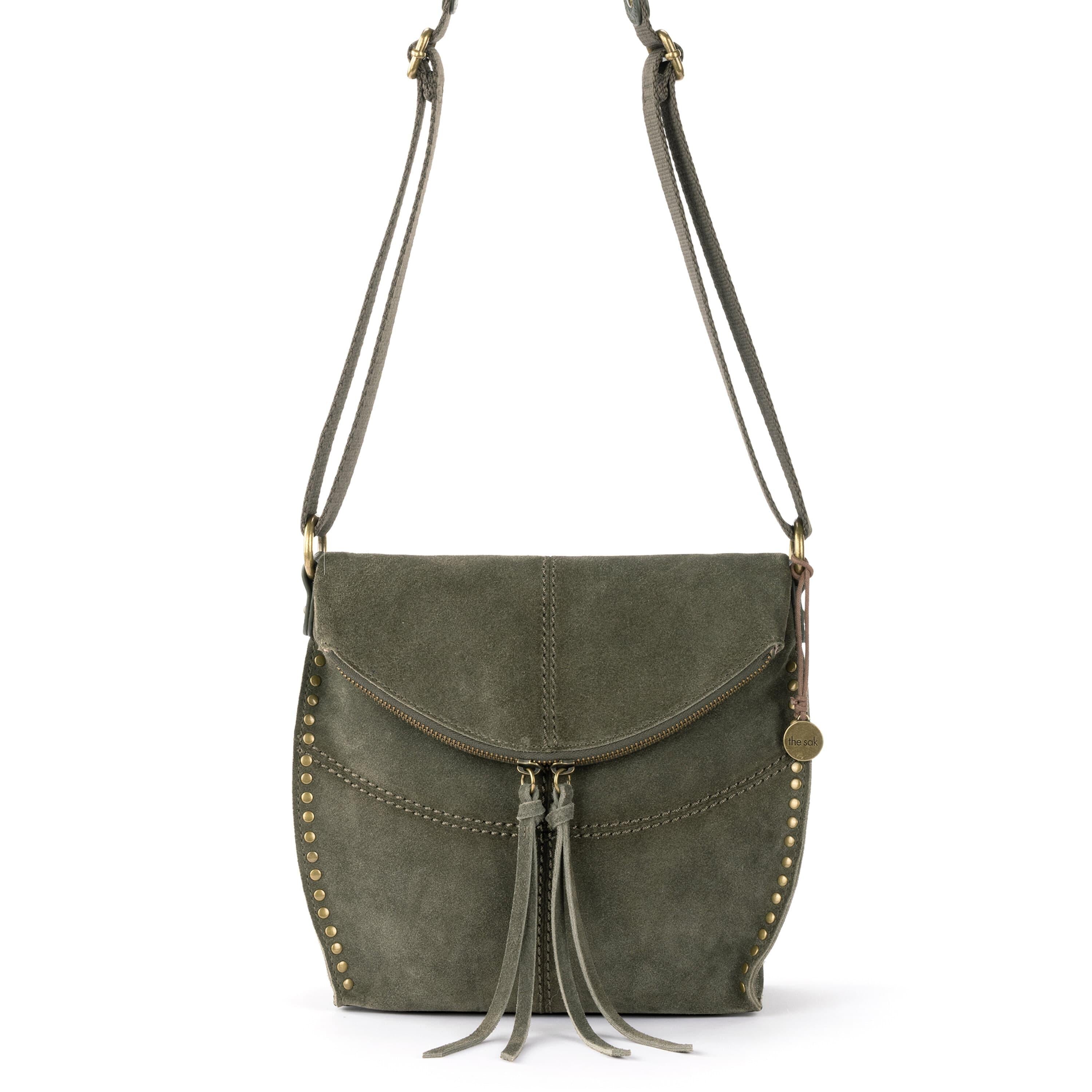 The Sak Tess Large Crochet Sling Bag In Moss Suede - 29% Off The Sak Tess Large Crochet Sling Bag In Moss Suede - 29% Off