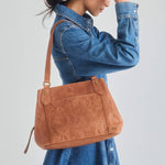 The Sak Melrose Satchel - Leather - Tobacco Floral Embossed