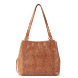 The Sak Melrose Satchel - Leather - Tobacco Floral Embossed