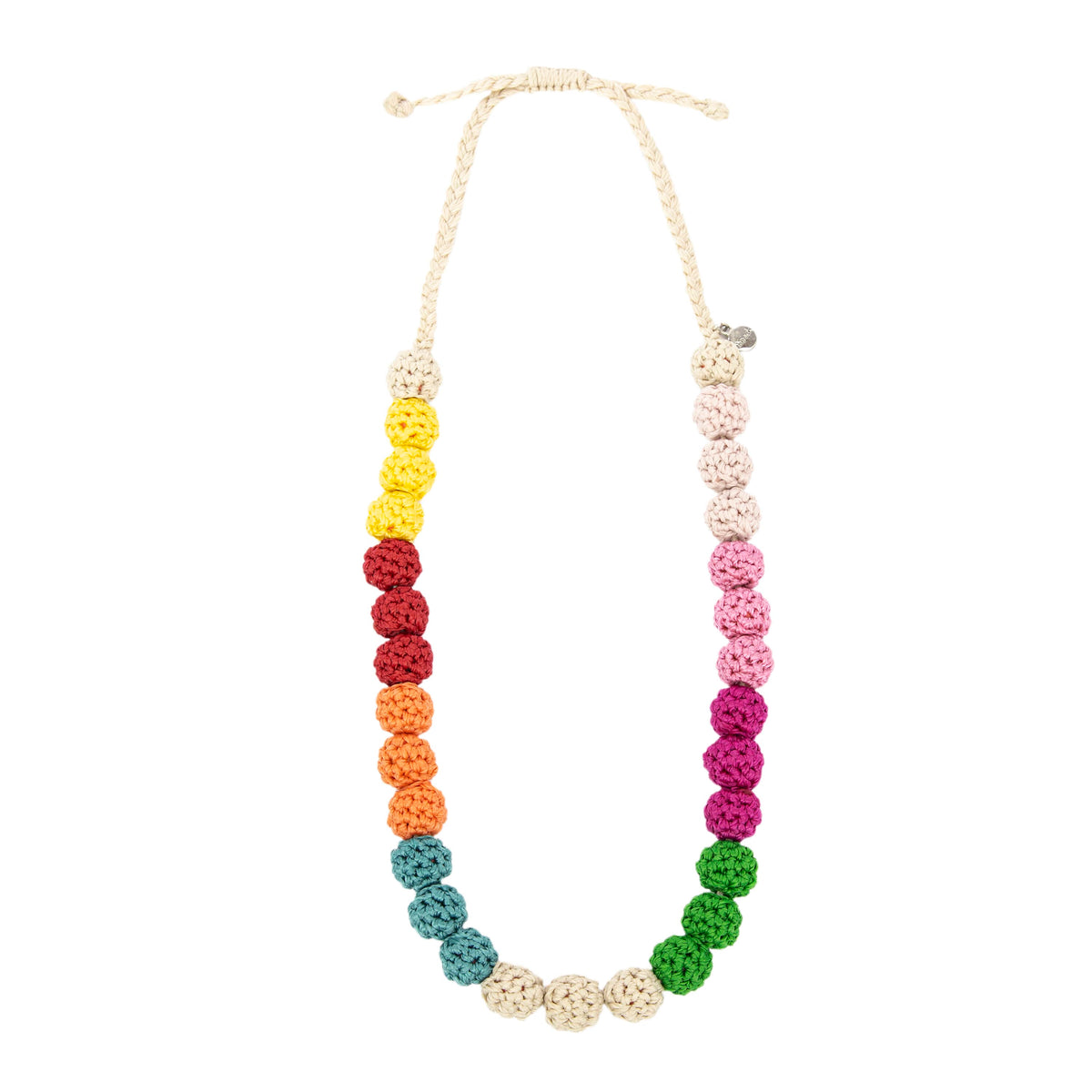 Drea Crochet Bead Necklace in Beach Stripe