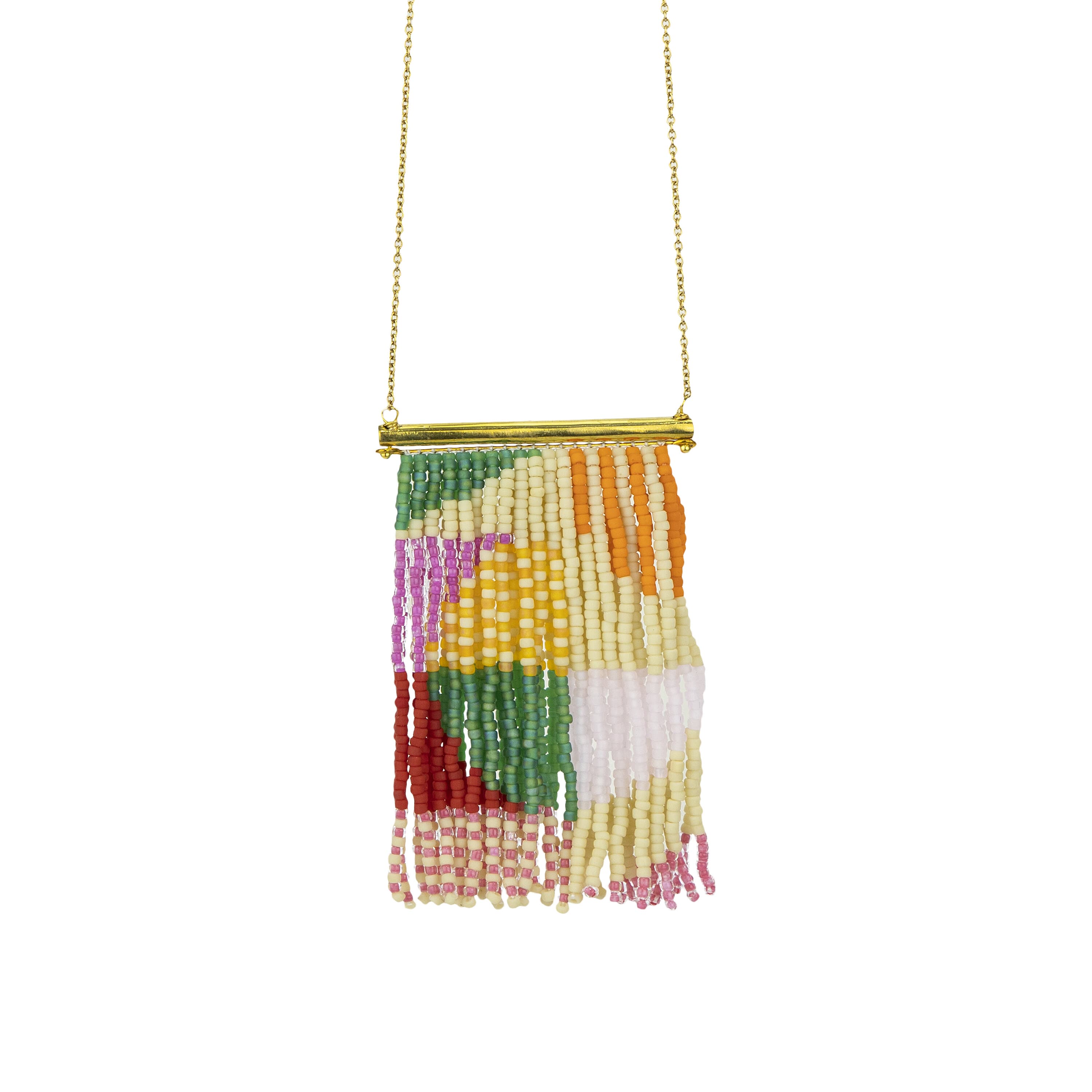 The Sak Rasha Pendant Necklace - Beads - Rainbow Multi