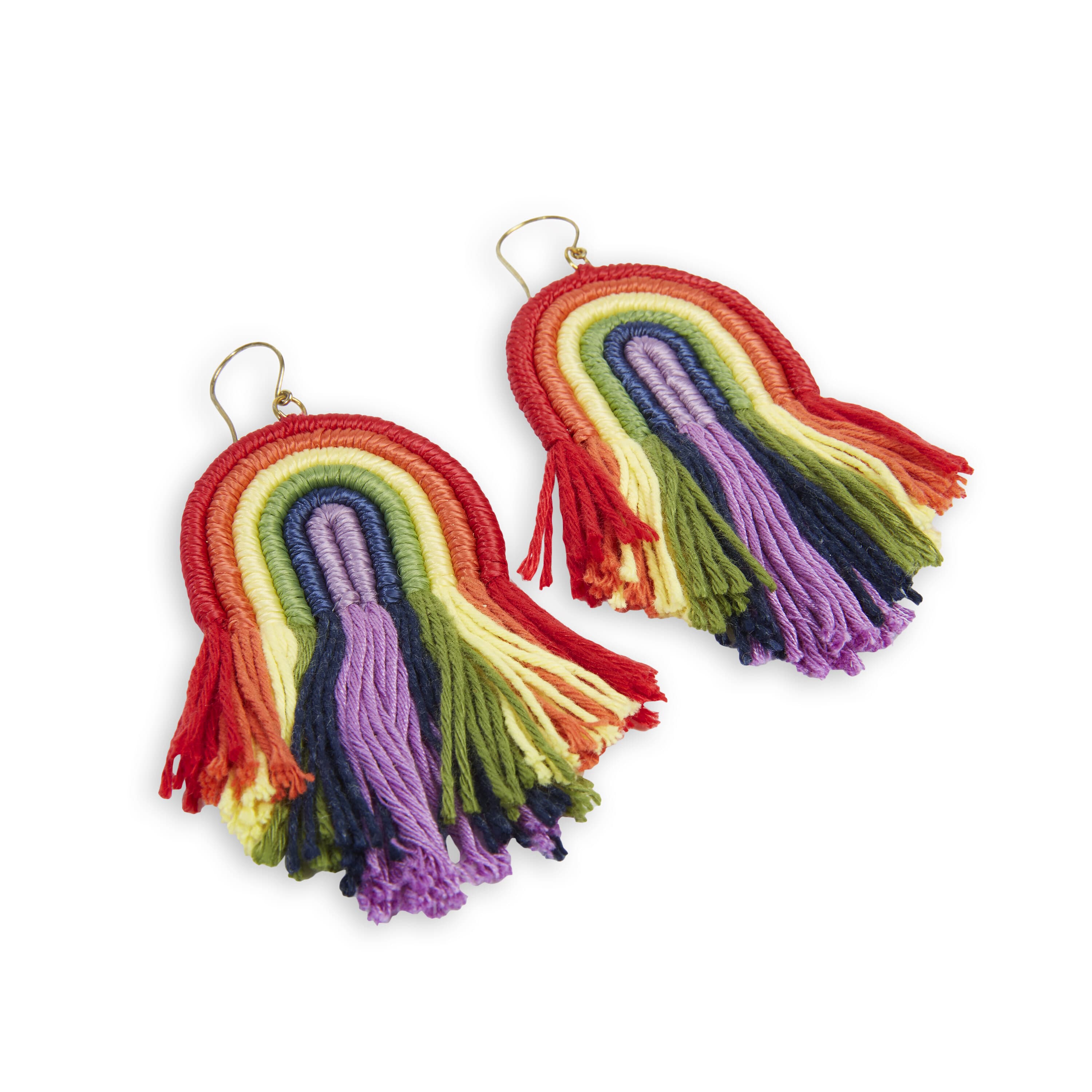 The Sak Cyrus Charm Earrings - Hand Crochet - Rainbow