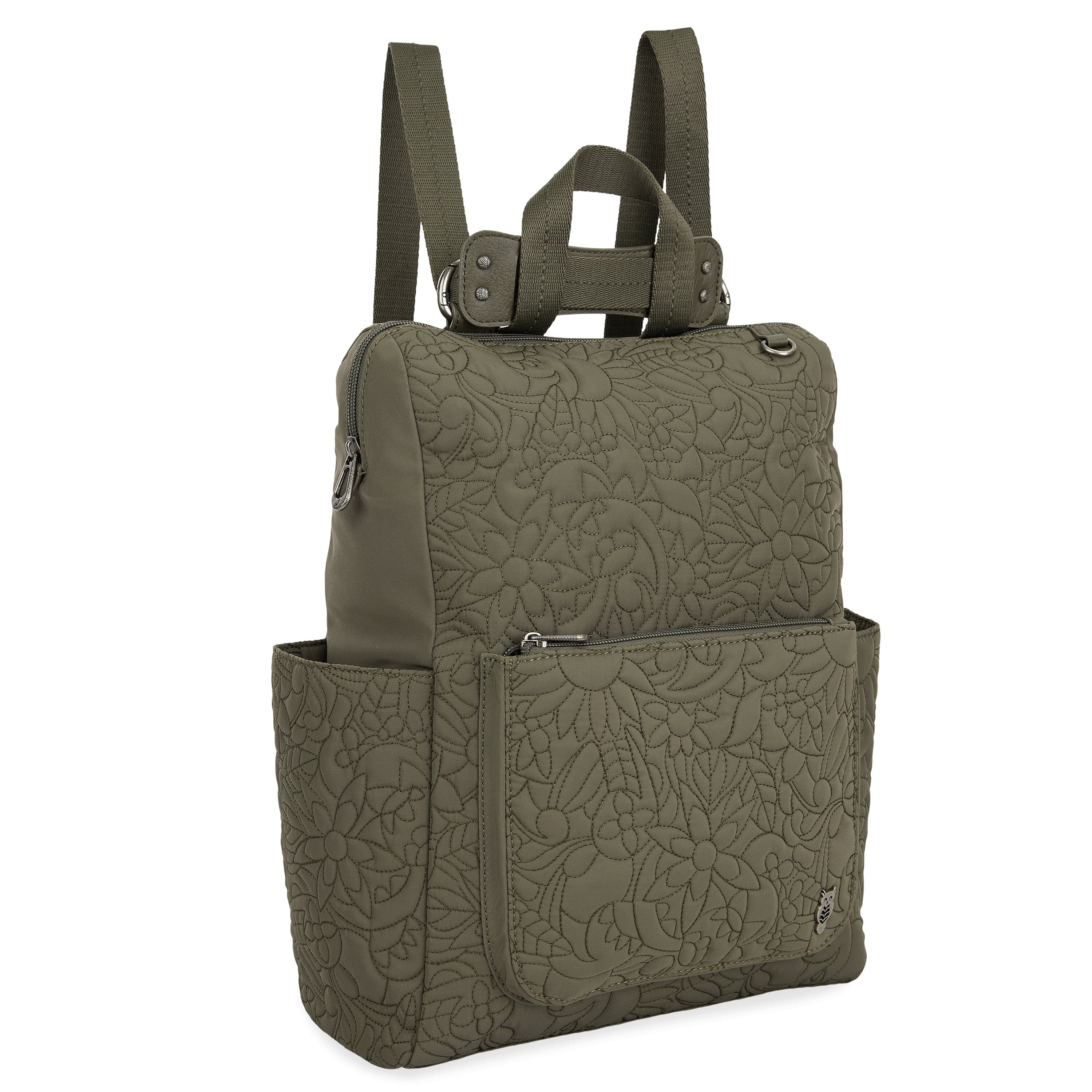 Sakroots Loyola Backpack - EcoTwill - Olive Spirit Desert Quilted