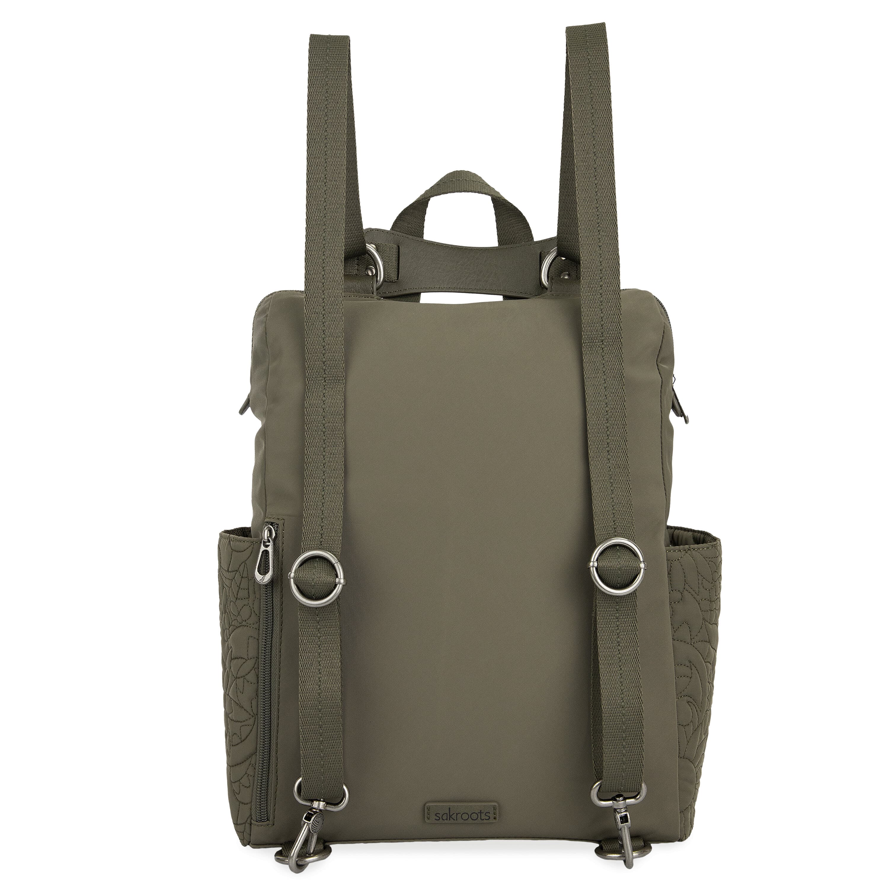Sakroots Loyola Backpack - EcoTwill - Olive Spirit Desert Quilted
