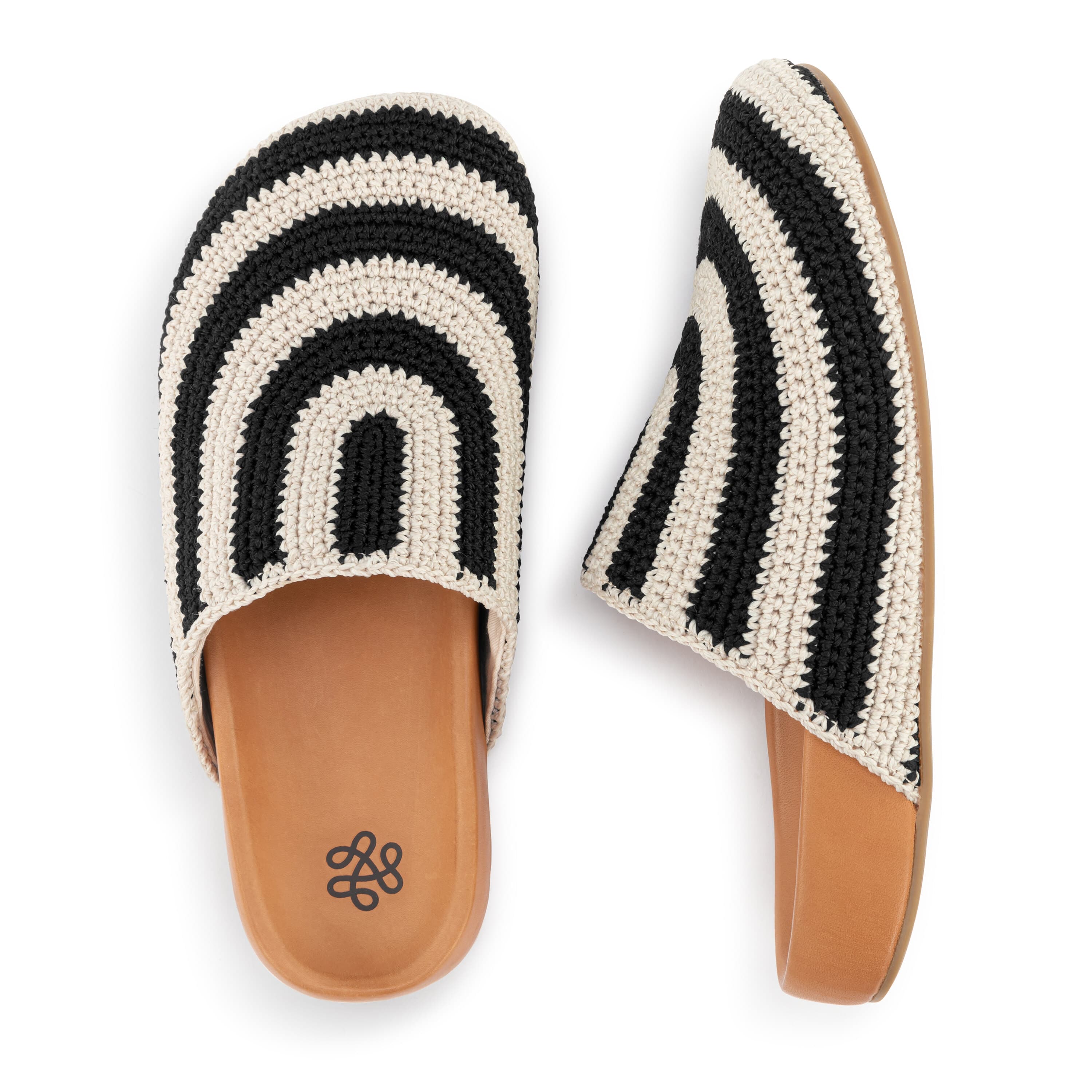 The Sak Bolinas Clog - Hand Crochet - Black Stripe