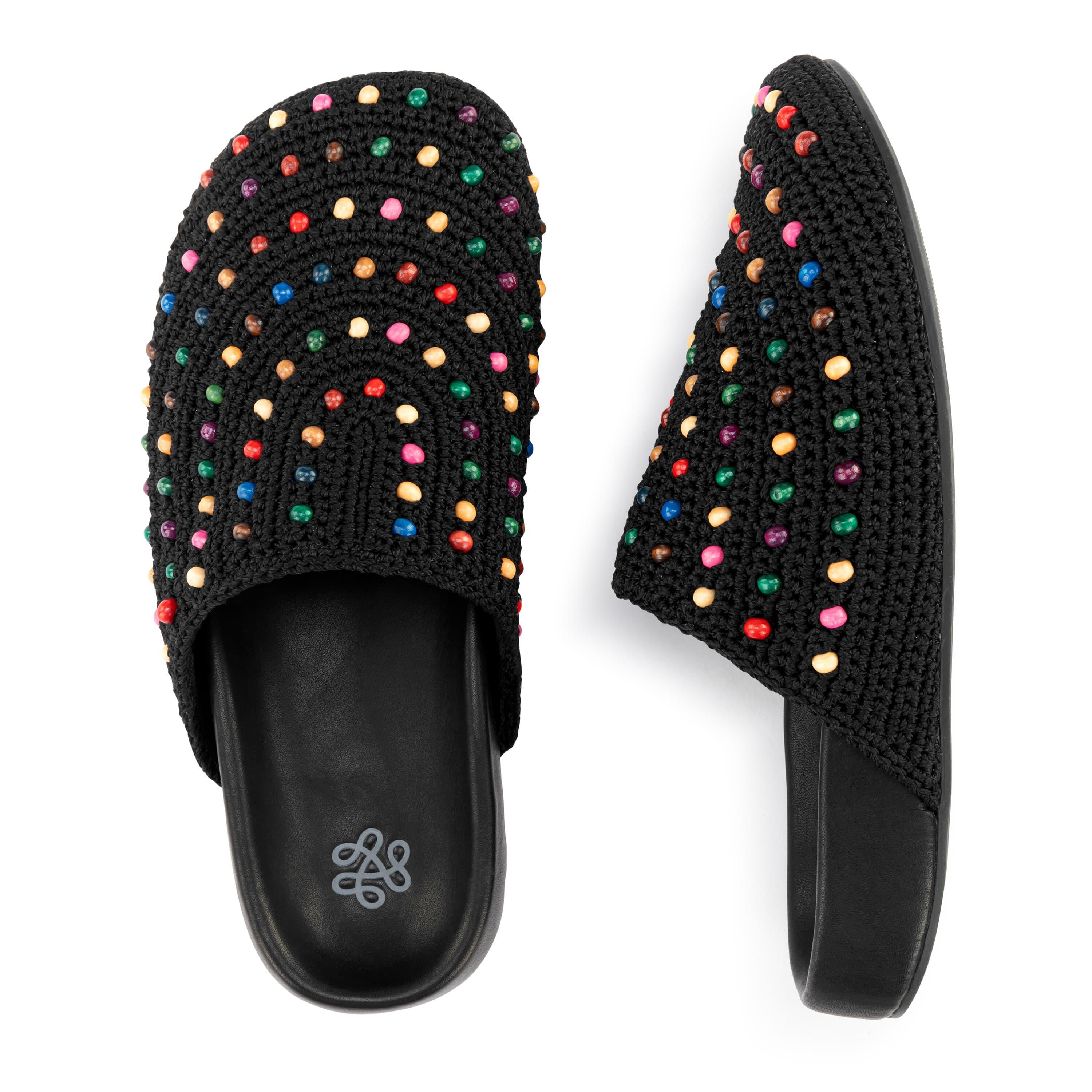 The Sak Bolinas Clog - Hand Crochet - Black Multi Beads