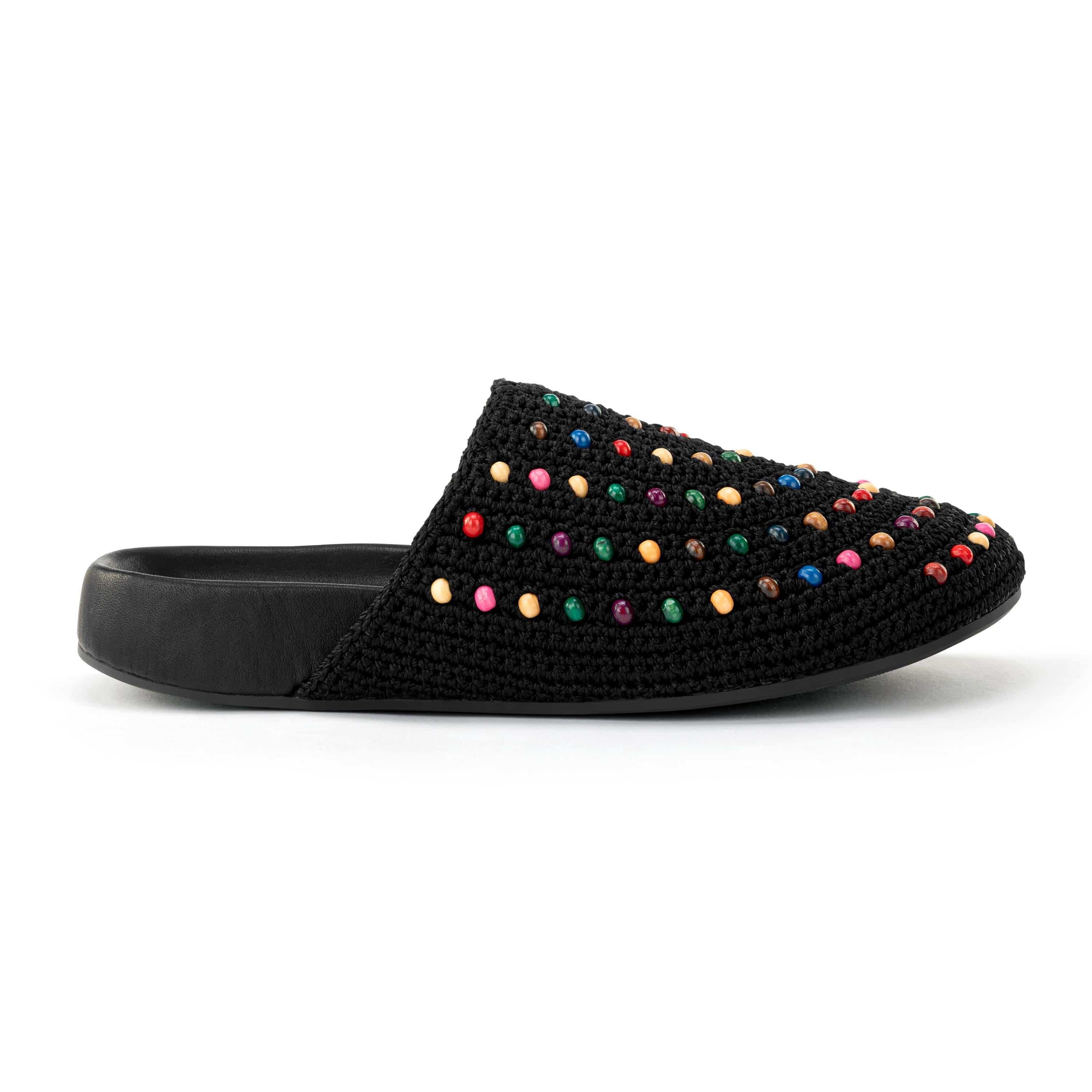 The Sak Bolinas Clog - Hand Crochet - Black Multi Beads
