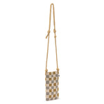 The Sak Josie Mini Crossbody - Hand Crochet - Light Metallic Check Bead
