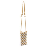 The Sak Josie Mini Crossbody - Hand Crochet - Light Metallic Check Bead