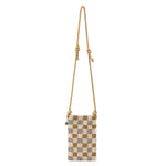 The Sak Josie Mini Crossbody - Hand Crochet - Light Metallic Check Bead