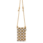 The Sak Josie Mini Crossbody - Hand Crochet - Light Metallic Check Bead