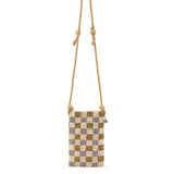 The Sak Josie Mini Crossbody - Hand Crochet - Light Metallic Check Bead