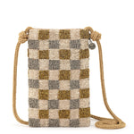 The Sak Josie Mini Crossbody - Hand Crochet - Light Metallic Check Bead