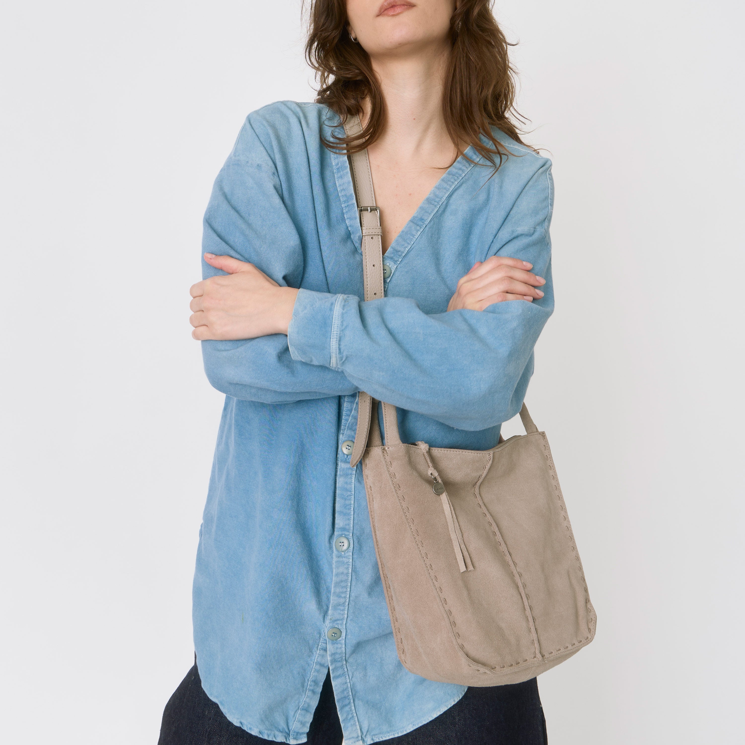 The Sak Los Feliz Crossbody - Leather - Sand Suede