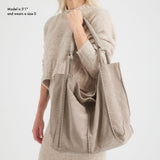 The Sak Los Feliz Large Tote - Leather - Sand Suede