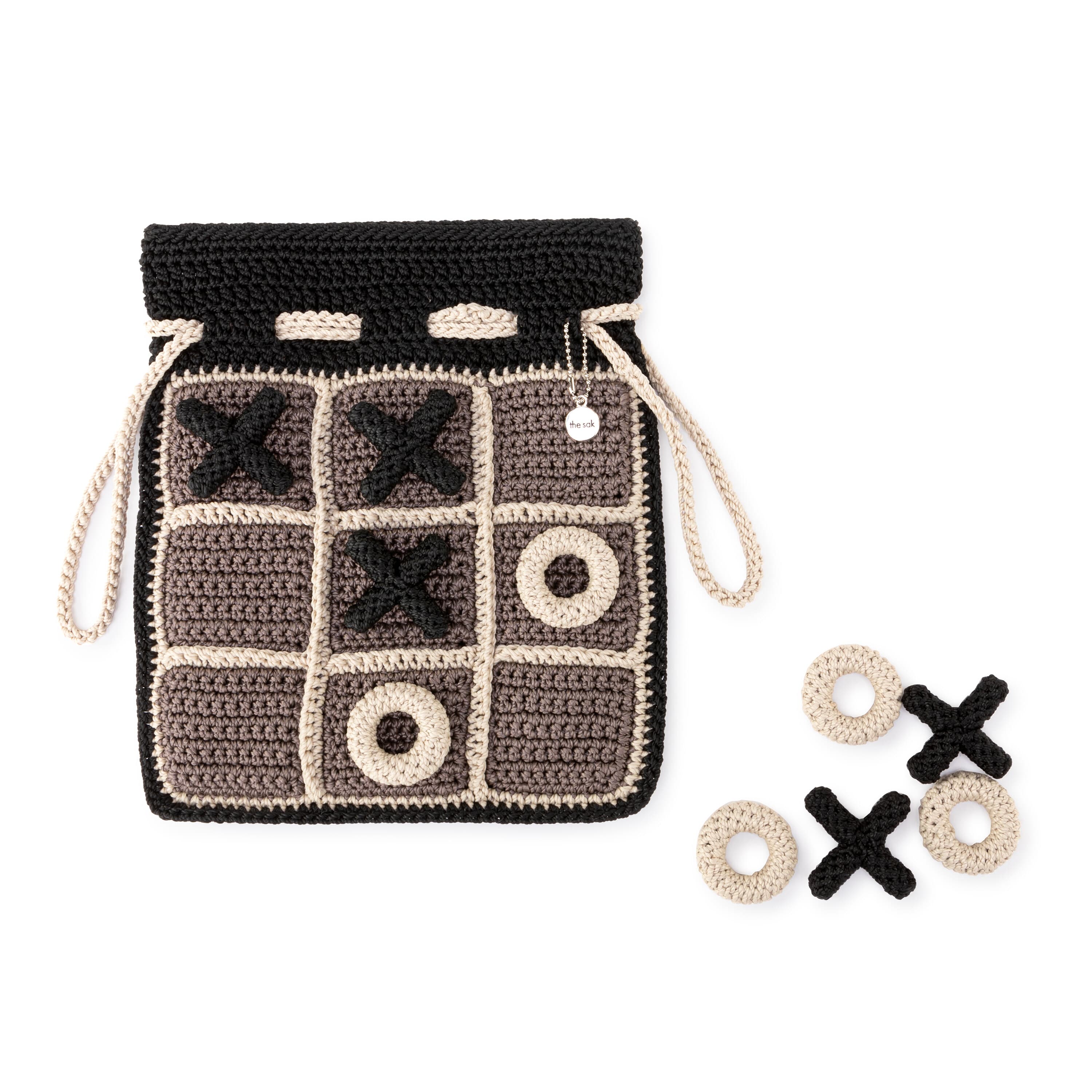 The Sak Brixton Tic-Tac-Toe Set - Hand Crochet - Black Multi