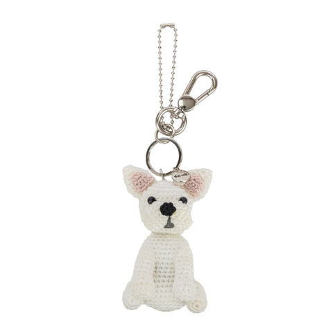 The Sak Yarnicharmz Dangle - Hand Crochet - White Frenchie