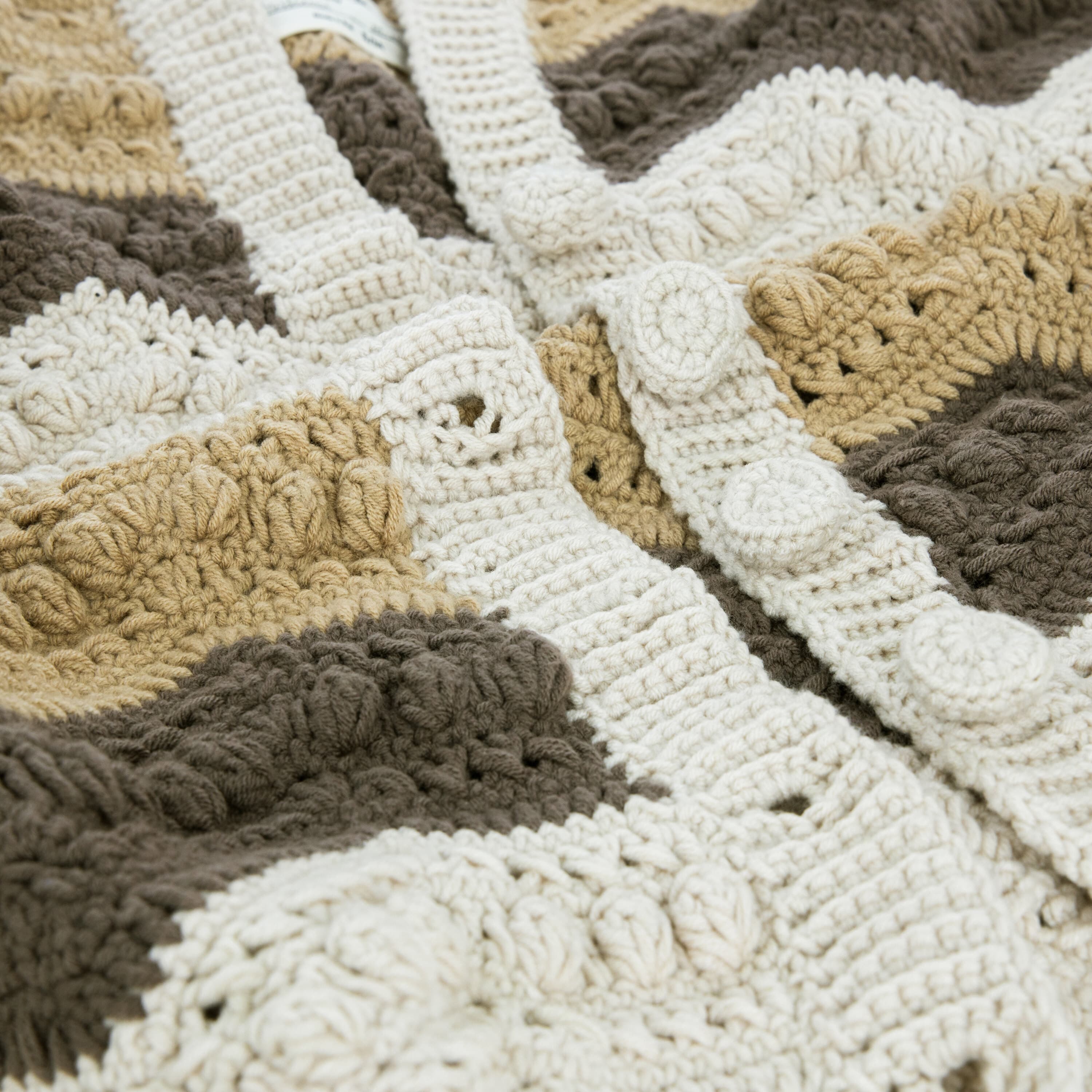 The Sak Haven Oversized Cardigan - Hand Crochet - Neutral Multi