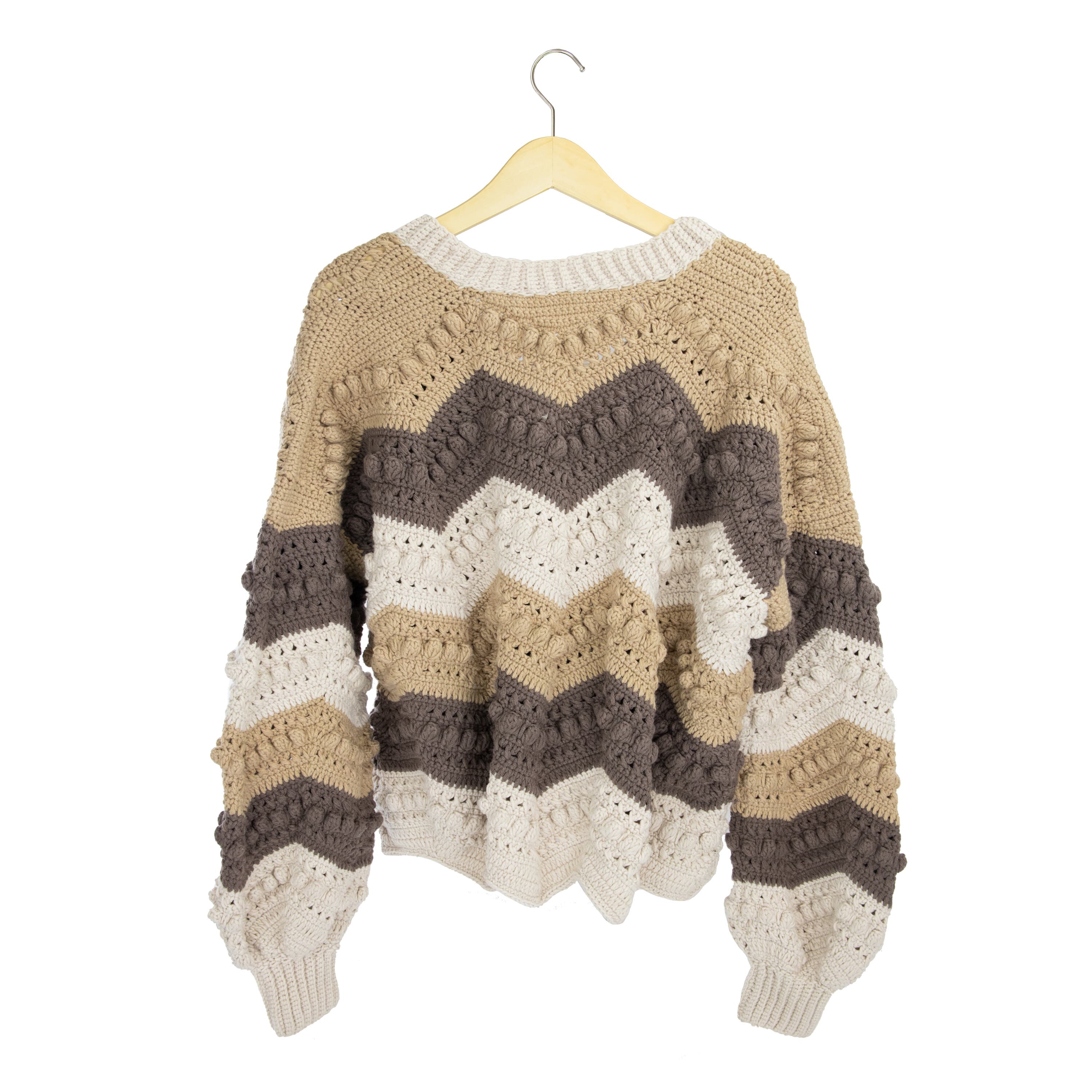 The Sak Haven Oversized Cardigan - Hand Crochet - Neutral Multi