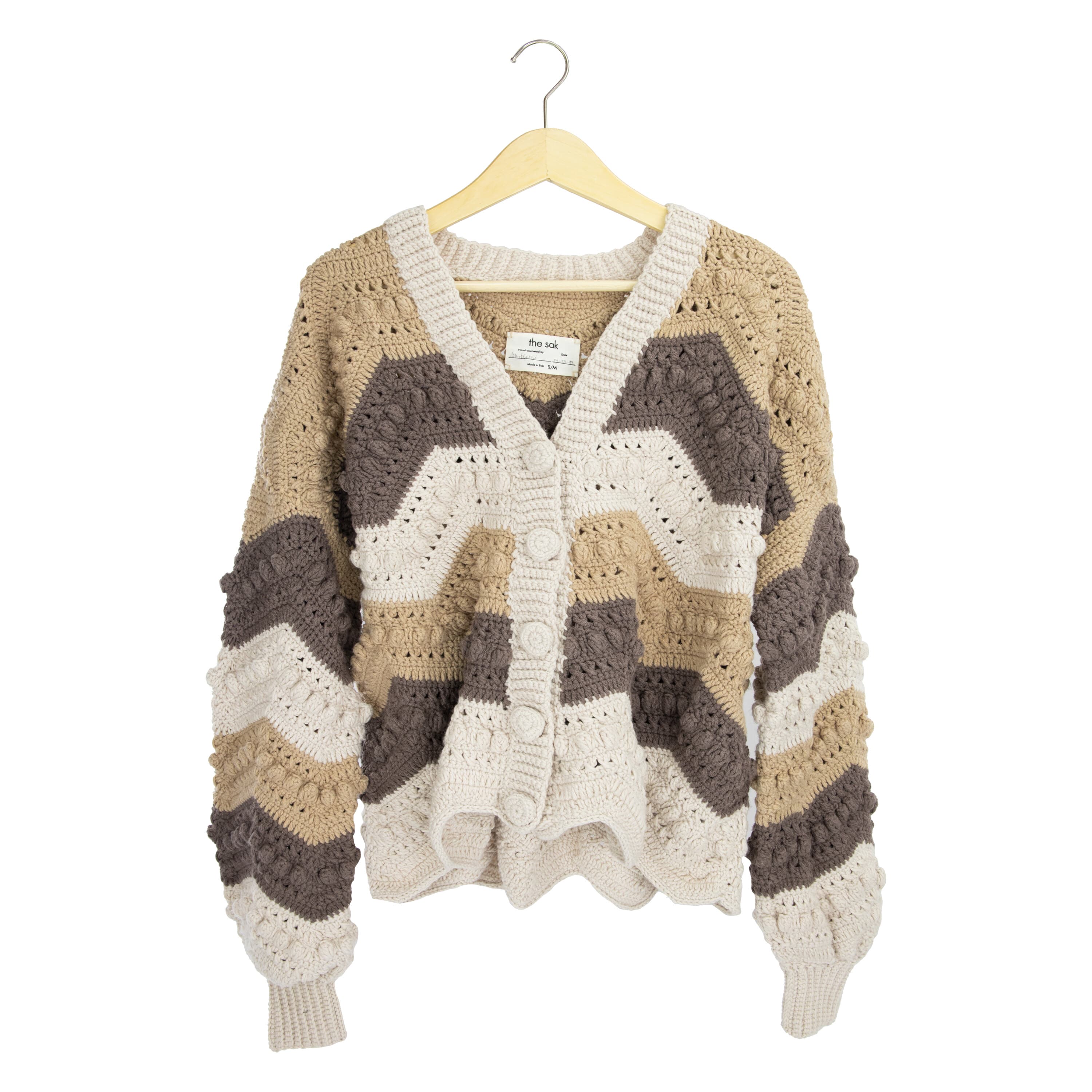 The Sak Haven Oversized Cardigan - Hand Crochet - Neutral Multi
