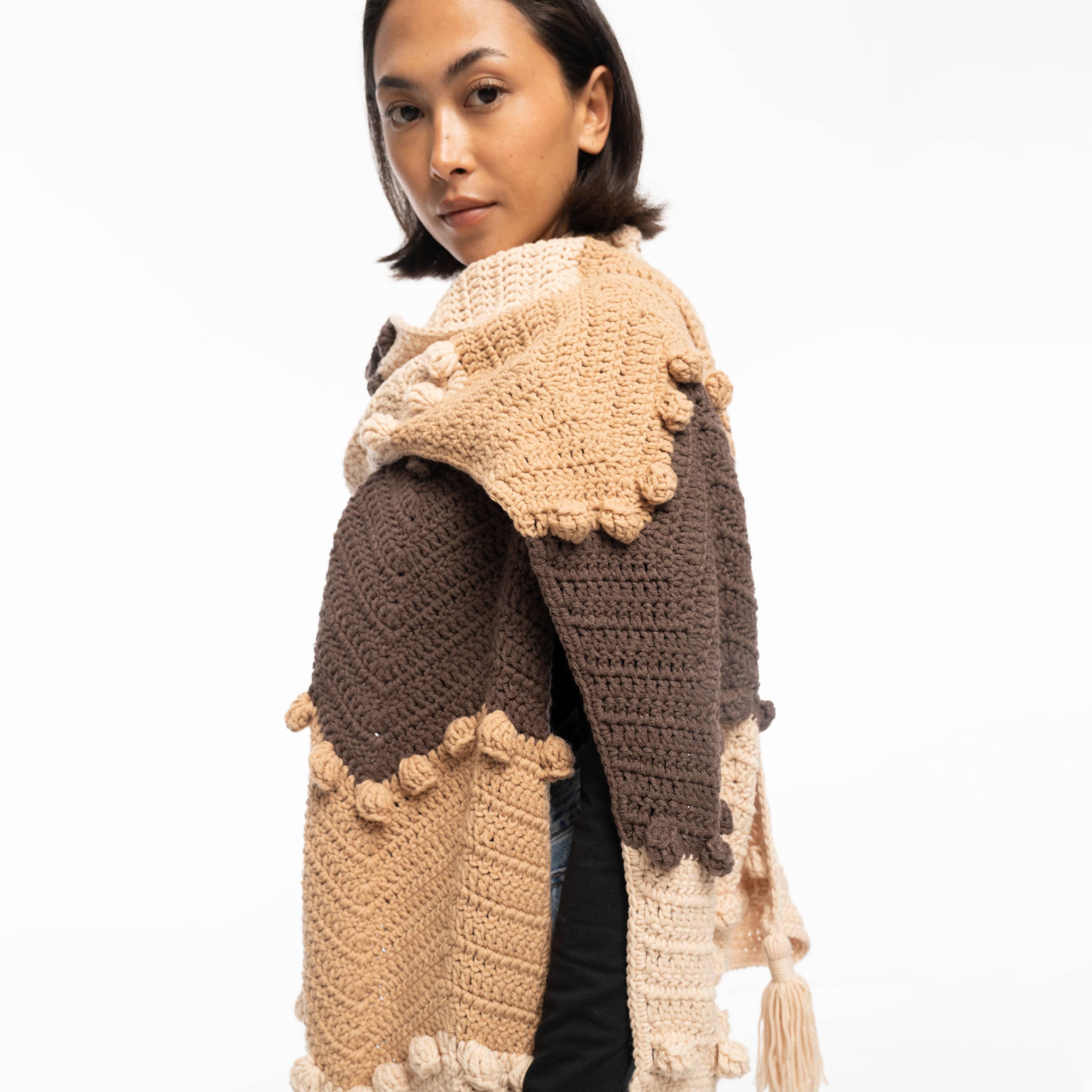 The Sak Haven Cozy Scarf - Hand Crochet - Neutral Multi