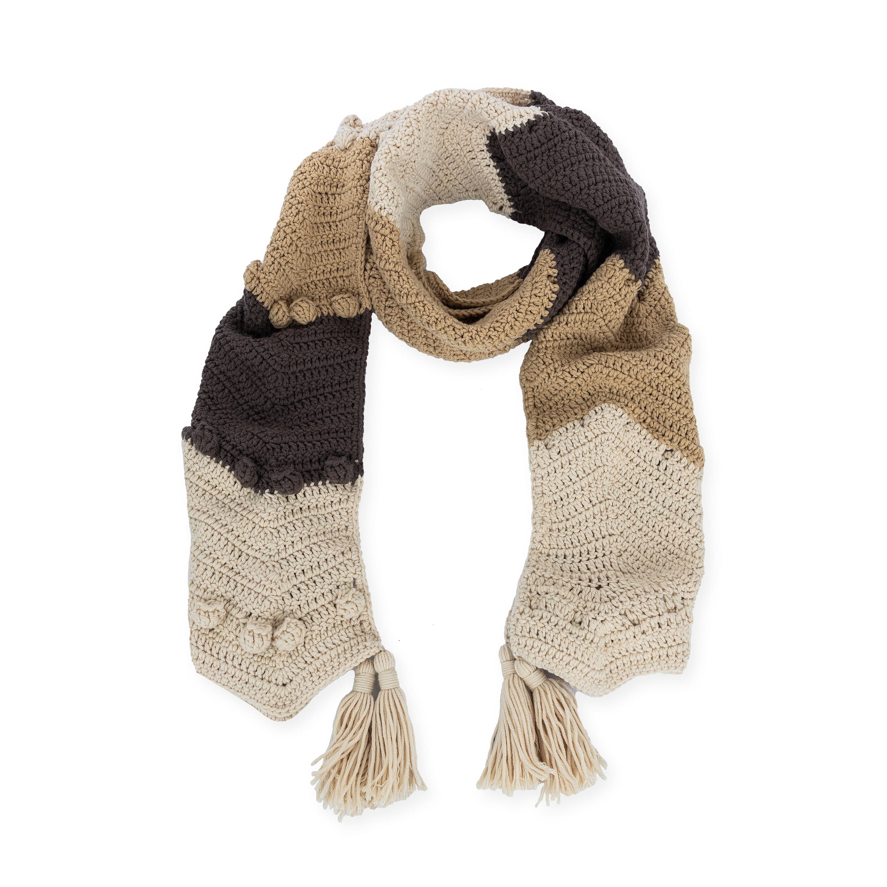 The Sak Haven Cozy Scarf - Hand Crochet - Neutral Multi