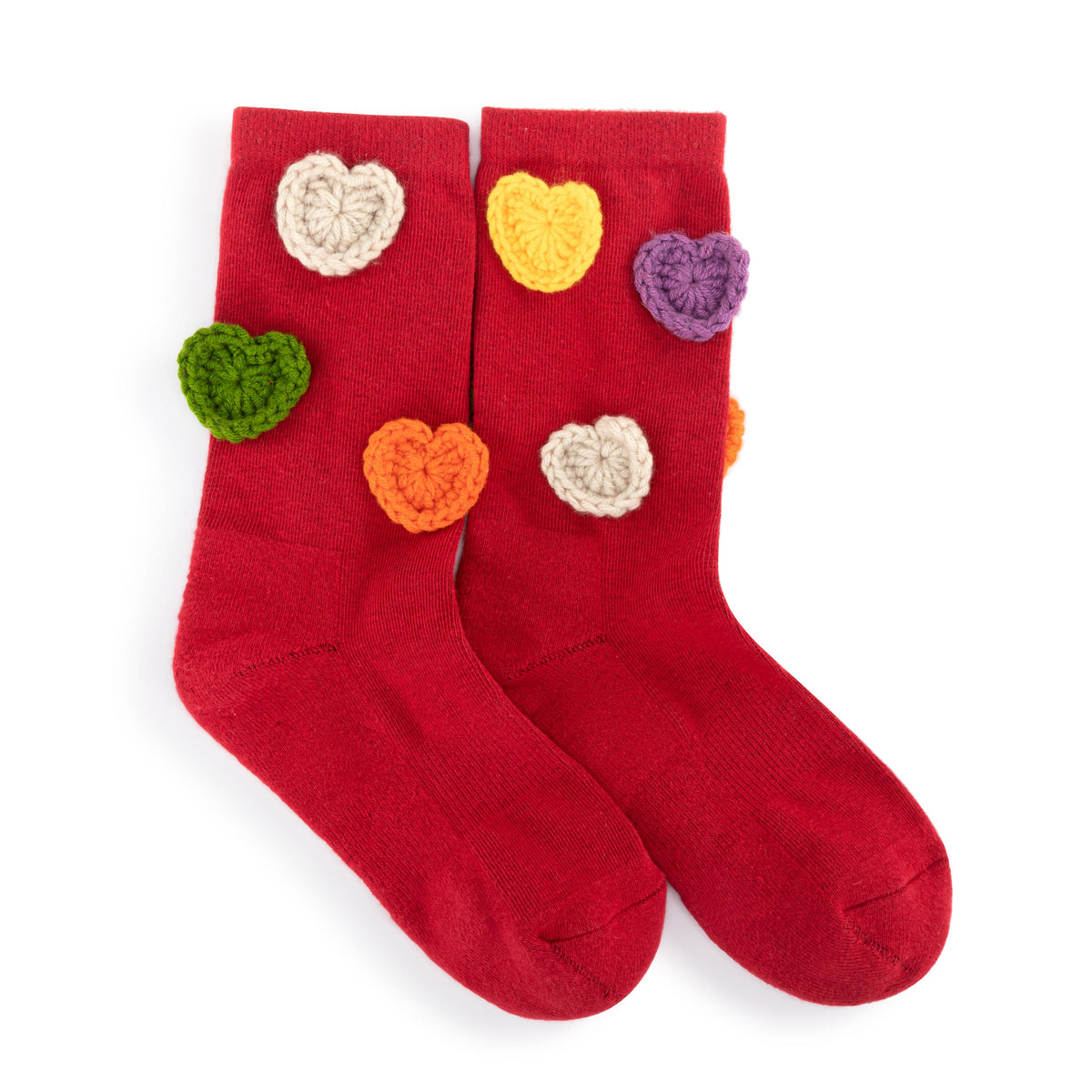 Haven Trouser Socks in Red Hearts Cotton