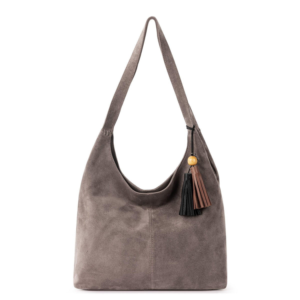 Huntley Hobo Bag in Mushroom Suede