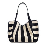 The Sak Los Feliz Large Tote - Hand Crochet - Black Stripe