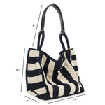 The Sak Los Feliz Large Tote - Hand Crochet - Black Stripe