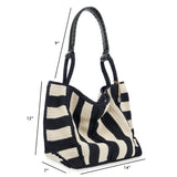 The Sak Los Feliz Large Tote - Hand Crochet - Black Stripe