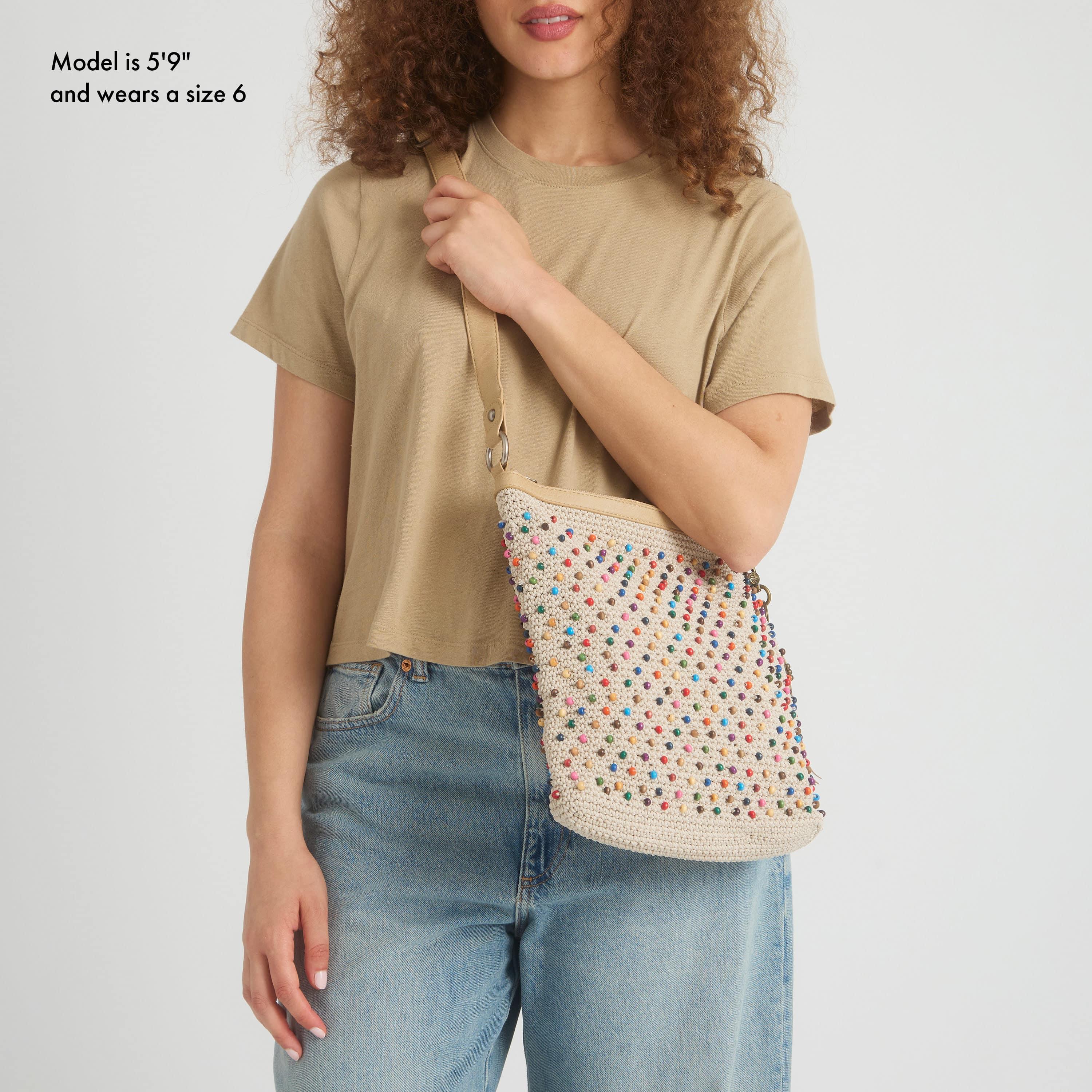 The Sak Lucia Crossbody - Hand Crochet - Ecru Multi Beads