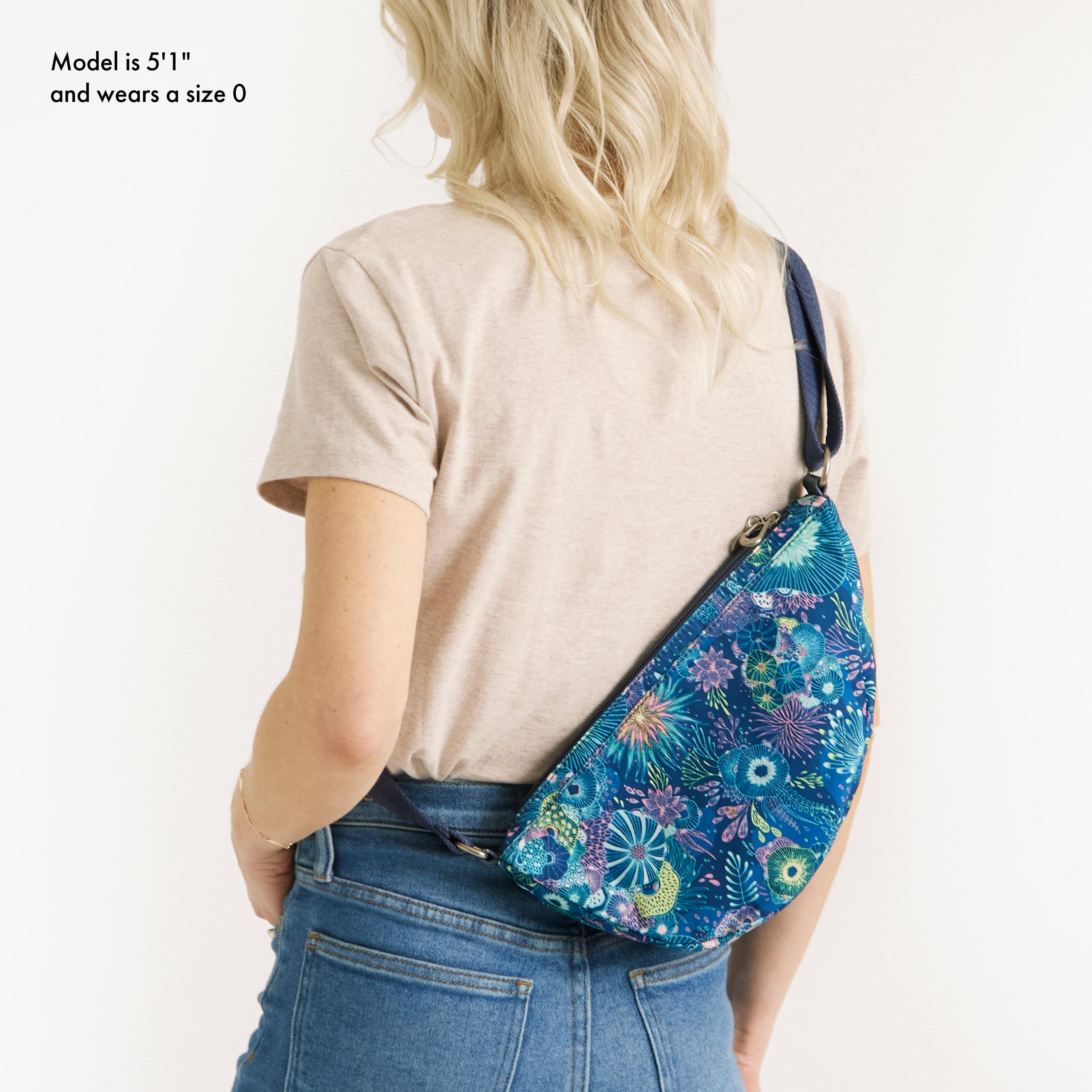 Sakroots Tess Sling - EcoTwill - Royal Blue Seascape