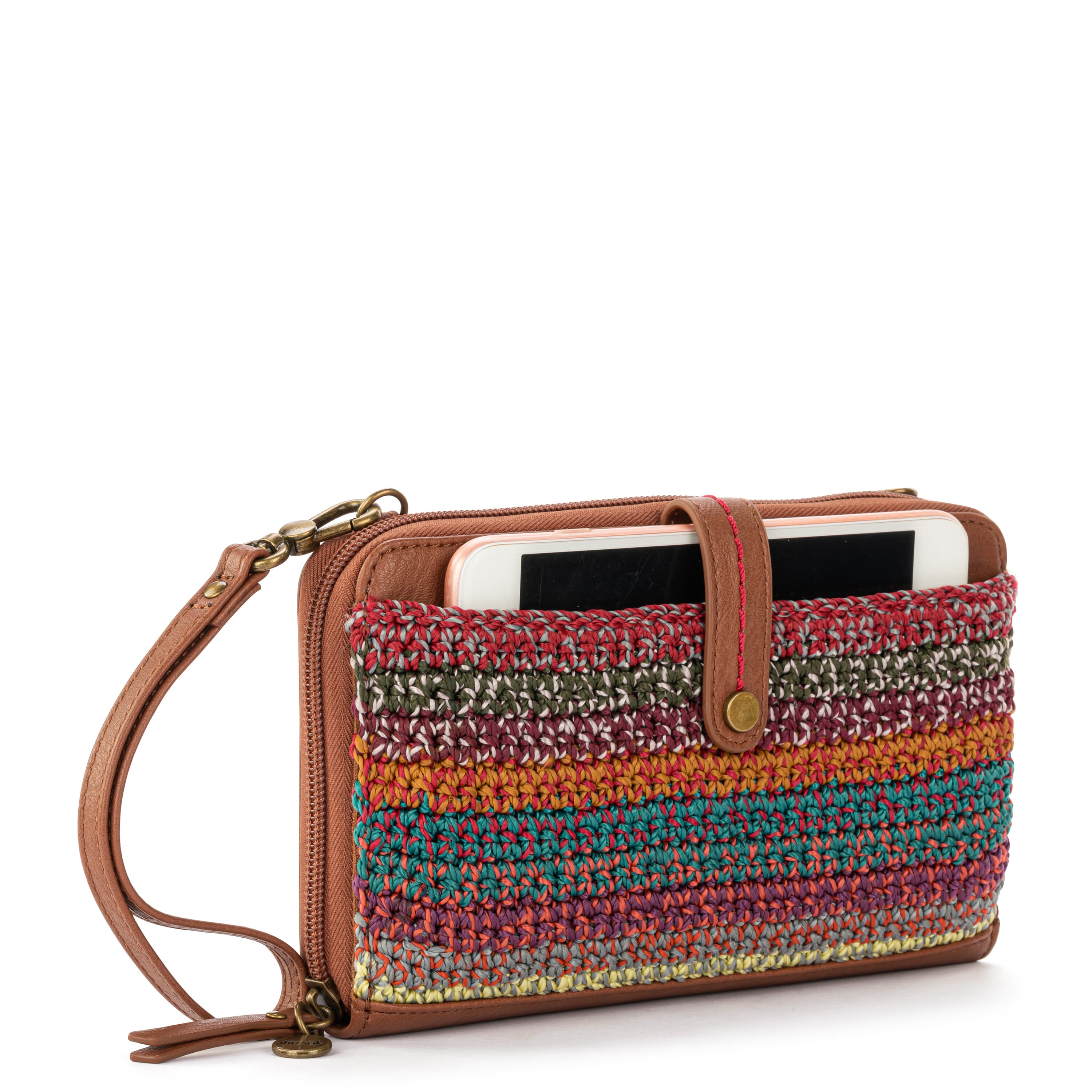 The Sak Iris Smartphone Wallet - Hand Crochet - Sunset Stripe